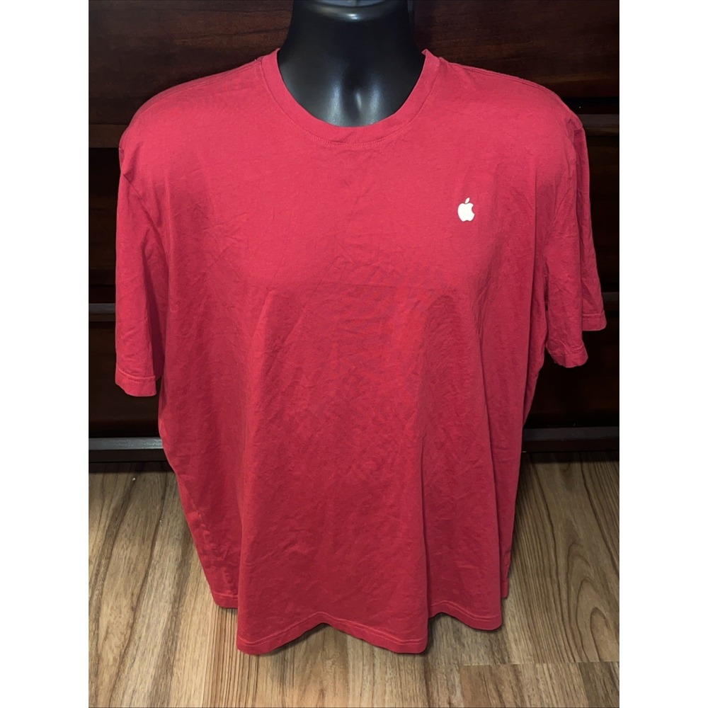 Apple Retail Employee T-Shirt Red Staff Uniform Adult Size 2XL 100% Cotton
